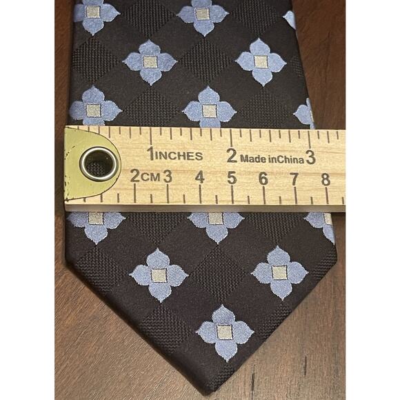 Michael Michael Kors Black Blue 100% Silk Men’s Neck Tie Made In China - Picture 4 of 9